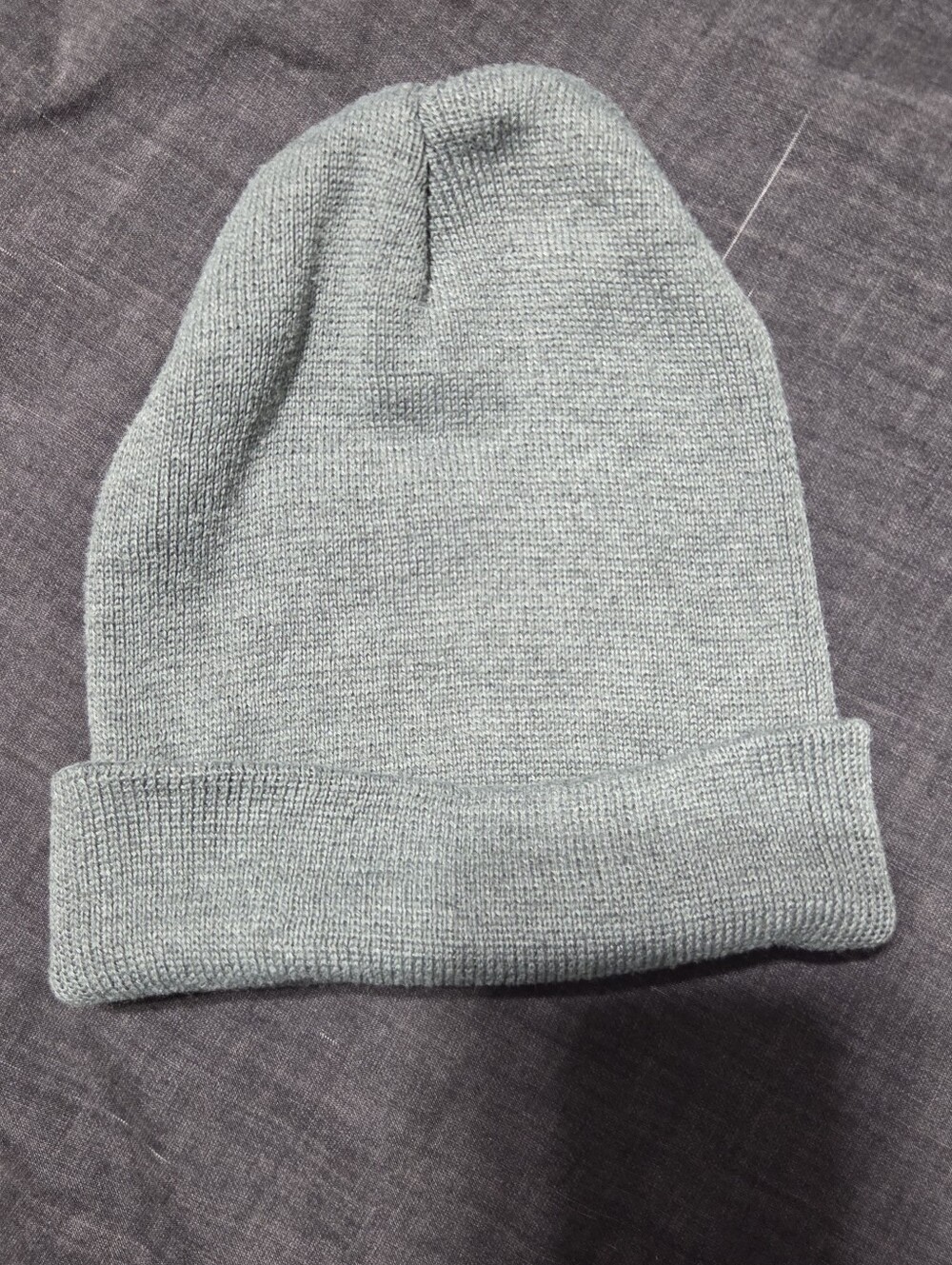 Toddler Gray Knit Beanie Hat Unisex Cuffed Winter Cold Weather Cap
